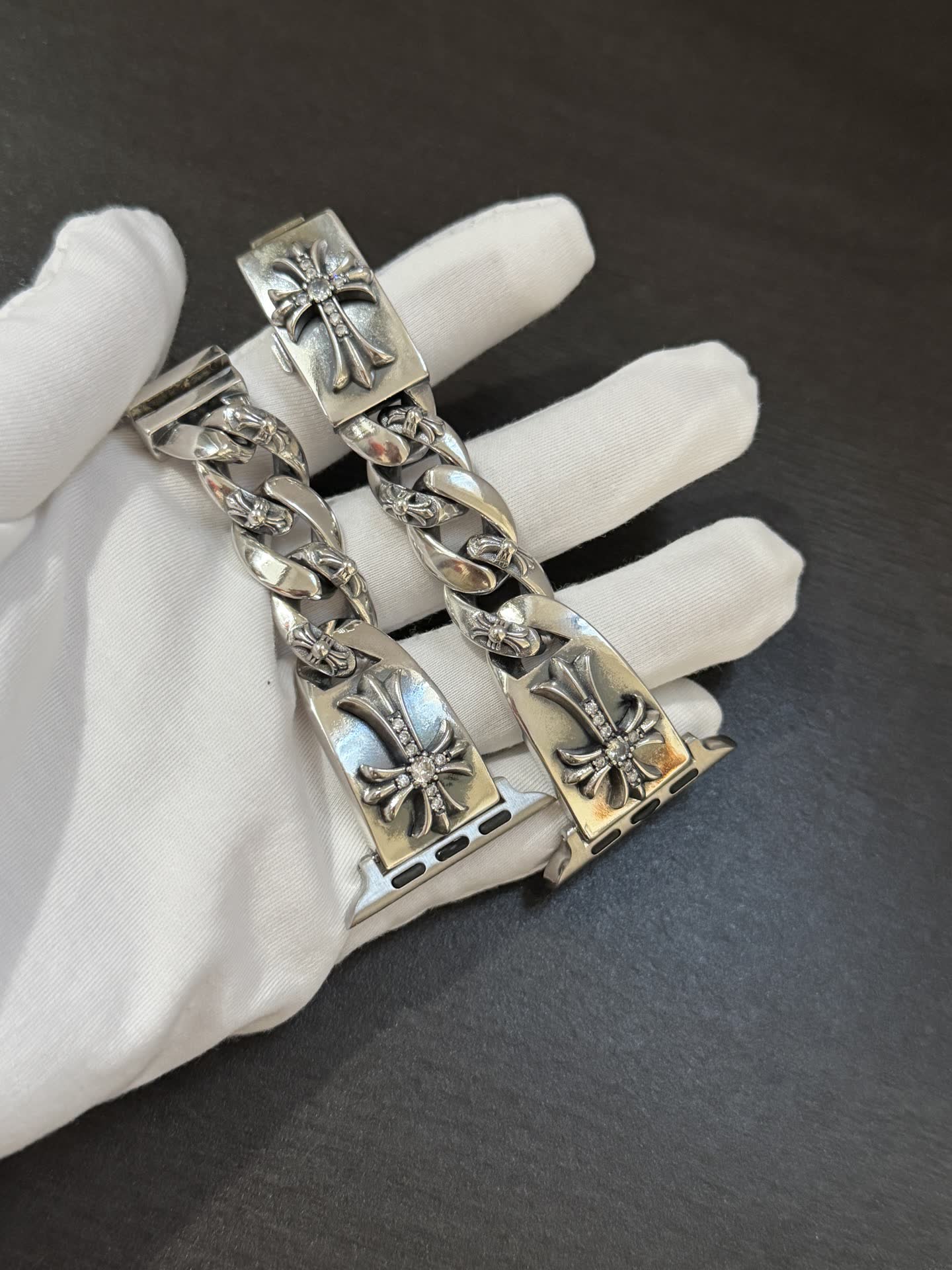 Chrome Hearts Silver Cross Link Bracelet